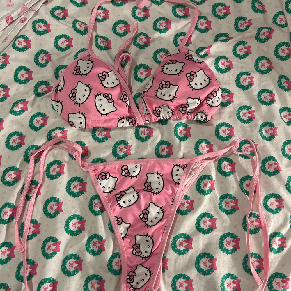 Hello Kitty Pink Patterned String Bikini - Picture 2 of 2